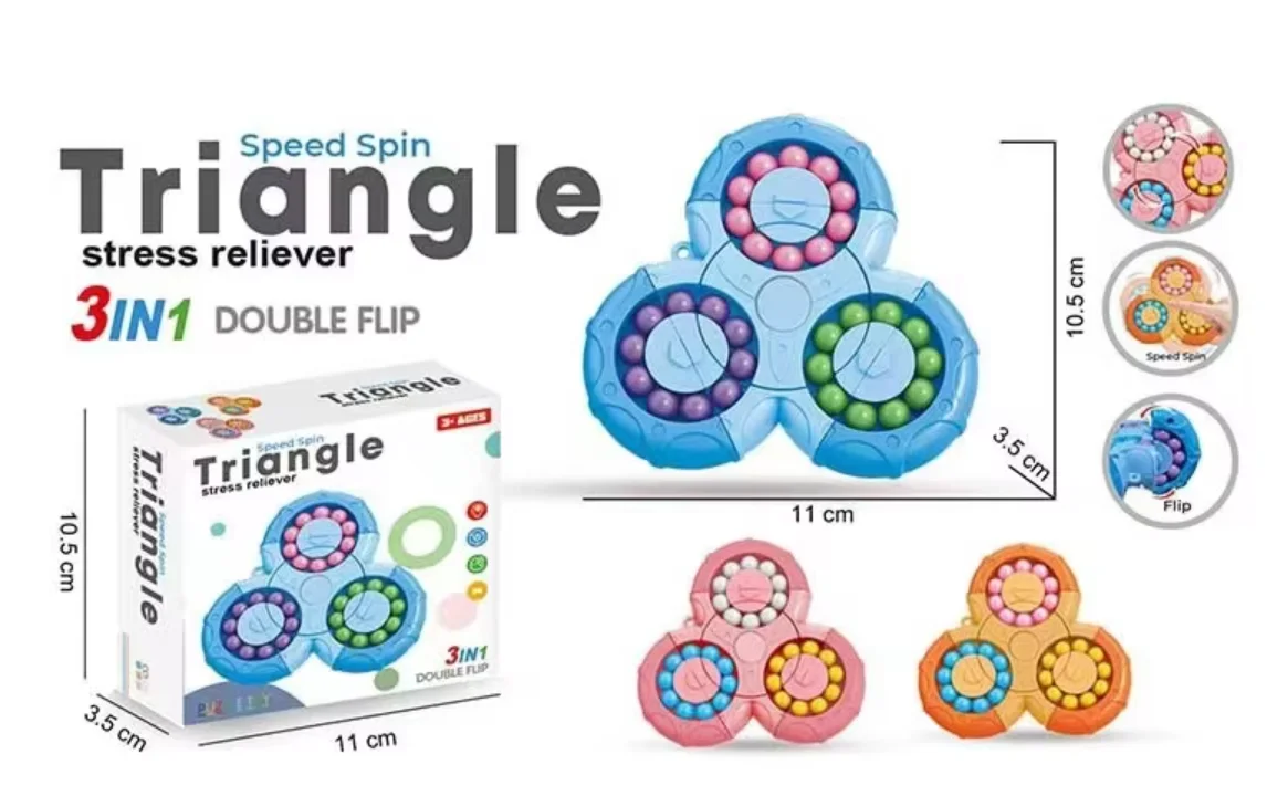 Stress Release Toy Spinner Puzzles Turn Cube Decompression Fingertip Toy Rotating Magic Bean Fidget Cube