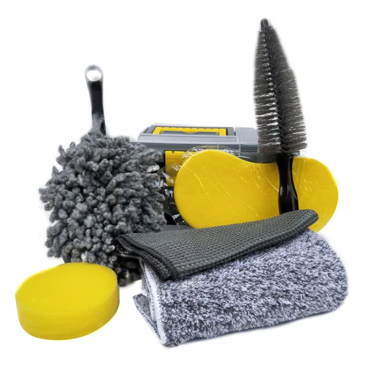 Car washing beauty cleaning set car washing towel cloth sponge waxing cake wheel hub brush (1600351727611)