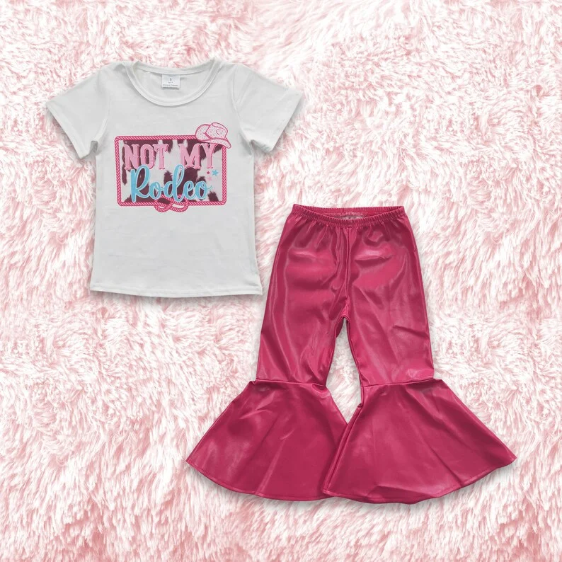 FuYu Western Style Toddler Girl Sassy Little Thing Outfit New Product Baby Girl Bell Bottom Outfit