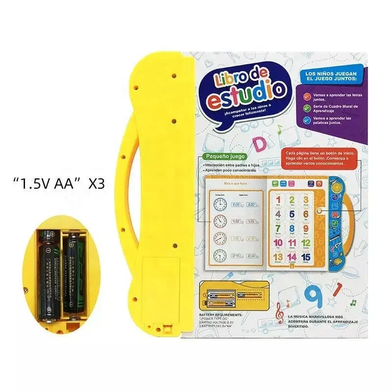 Spanish & English Reading Touching Notebook Toy Libro De Estudio for Children