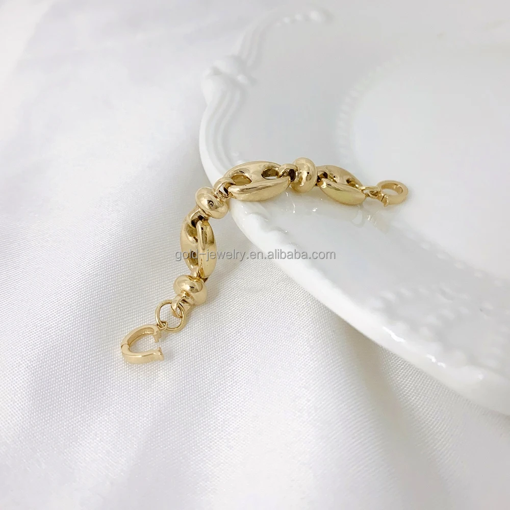 Fine Jewelry Pearl Necklace Gemstone Bead Necklace DIY Accessory Pure 14k Real Yellow Gold Extension Chain Customize Wholesale