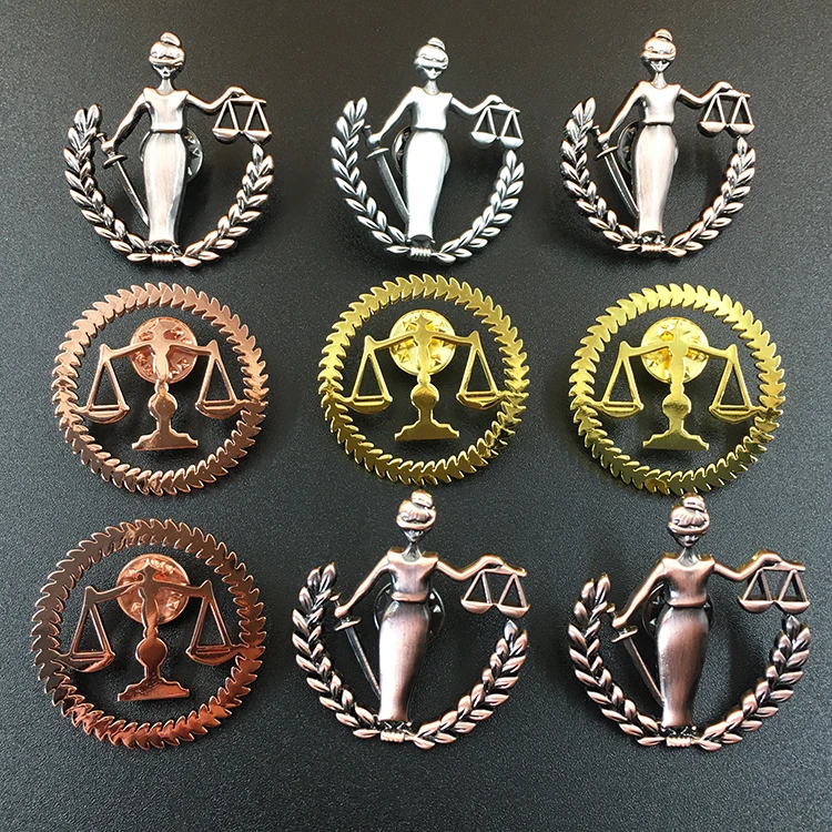 Dazgirl Custom Justice Legal Badge Lawyer Pins Jewellery Brooches