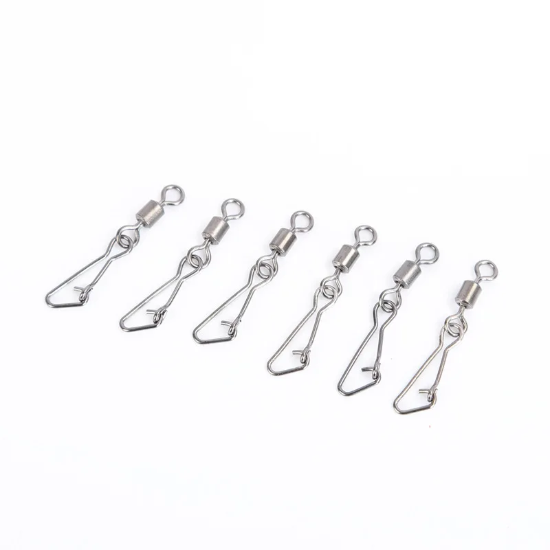 Heavy Duty Fishing Barrel Bearing Rolling swivel Solid Ring Lures Connector Fishing Snap Swivels with snap fishing accessories
