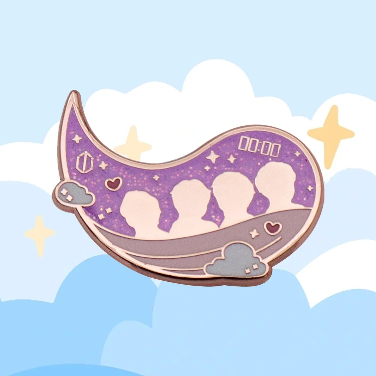 Wholesale Badge Maker Gold Plated Customized Cute Enamel Pins Metal Emblem Custom Logo Glitter Enamel Lapel Pin Badges