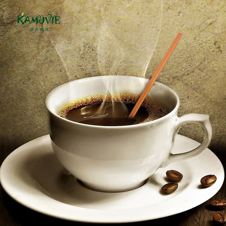 Kamuvie 140mm*5.5mm Customized product biodegradable disposable Eco-Friendly edible honey stir stick Rice coffee stir sticks