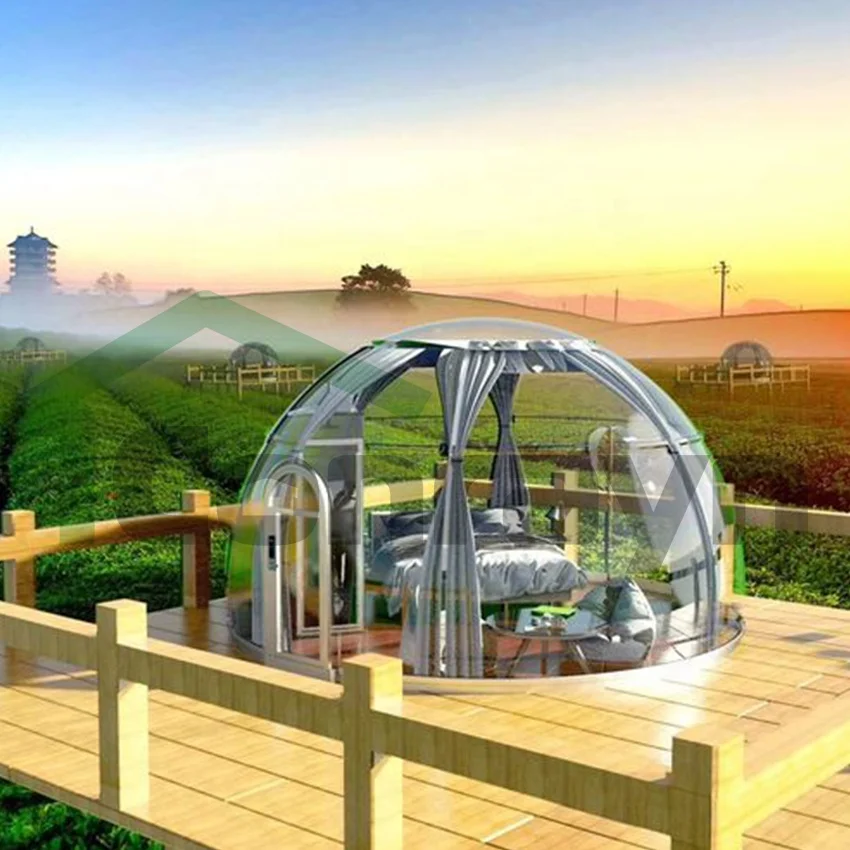 2022 fashion  prefab dome house  bubble house  modular transparent glass house