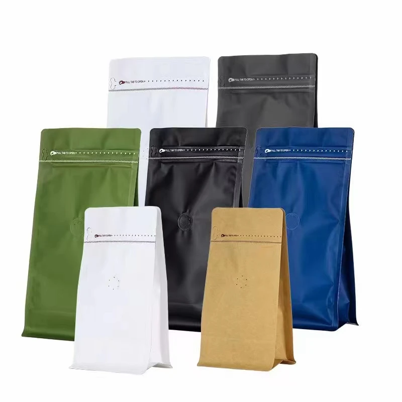 Индивидуальный Пластиковый упаковочный пакет 250 г 340 г 500 г 1000 г квадратное плоское дно алюминиевая фольга молния кофе упаковочные пакеты с клапаном
