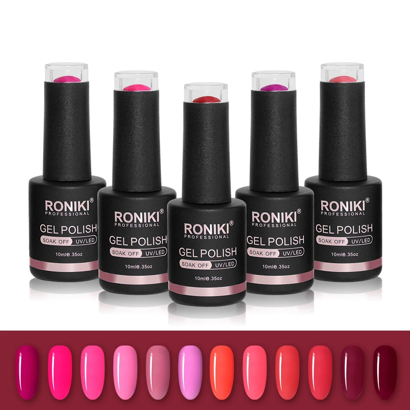 RONIKI China Best Selling 10 ml Gel Nail Polish Custom Private label Lasting Easy Soak Off Uv Gel Nails