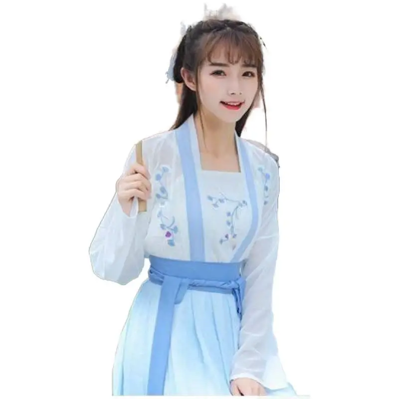 dinasty adults elegant summer fairy chiffon Customized embroidered traditional hanfu