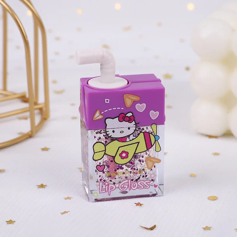 Cute hello kt Matte Lip gross Cat Glitter Color Changing Lip Gloss moisturizer Lipstick Waterproof Lip Glaze sanrioed Cosmetics