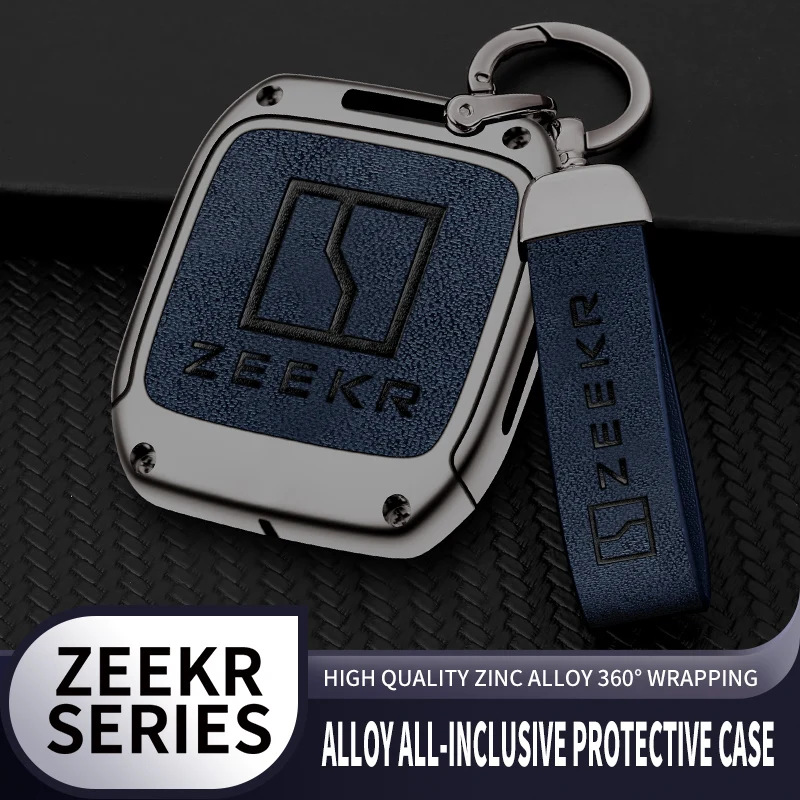 High Quality Zinc Alloy Leather Car Key Case Cover For ZEEKR 001 Holder Keychain Keyless Protector Styling Accessories