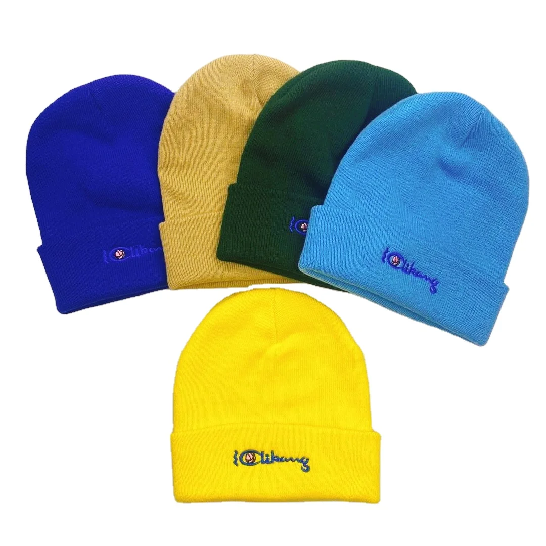 
BSCI 100% acrylic slouchy beanie Unisex Adults blank plain ski custom logo knit hat 