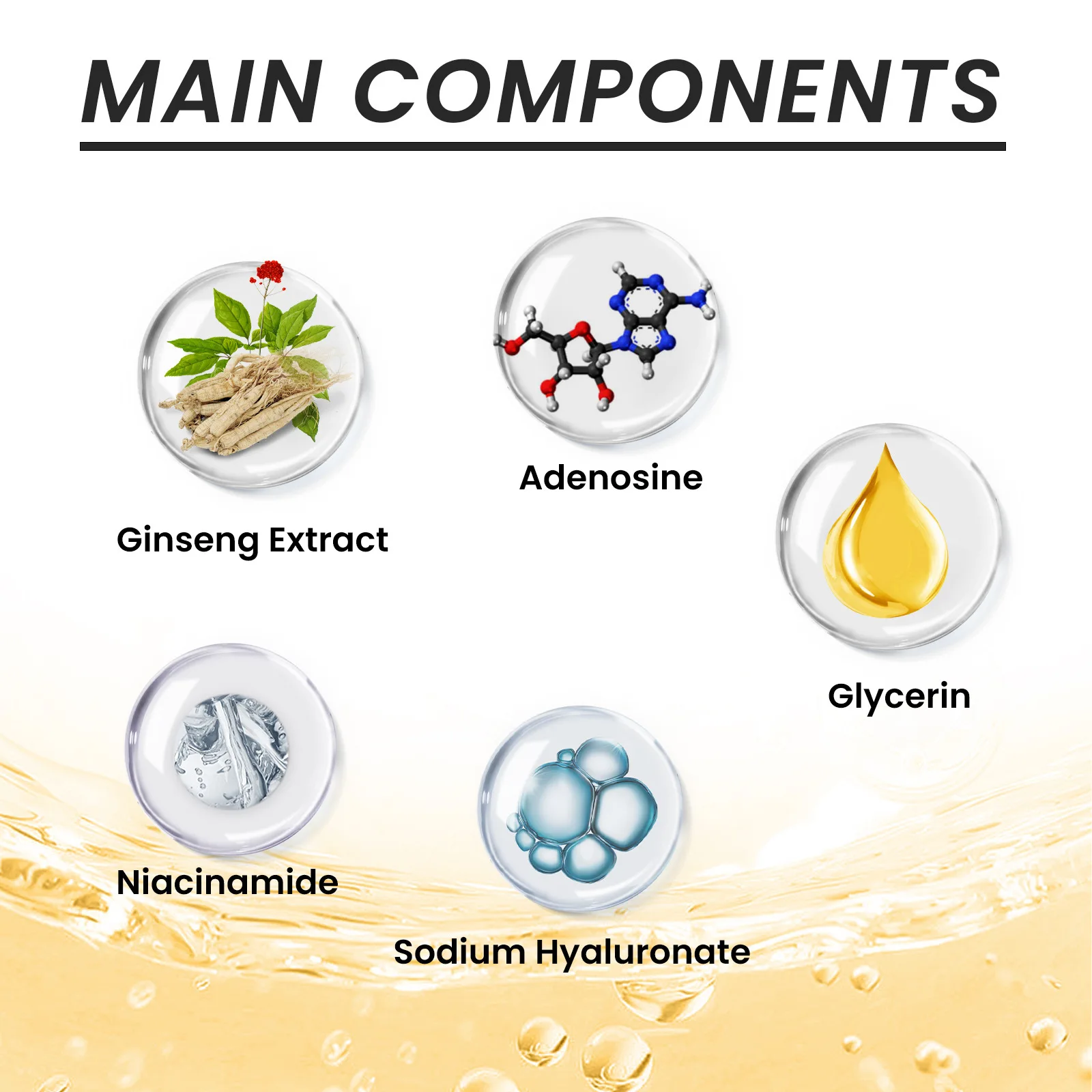 Korean Ginseng Essence Water Serum Female Moisturizes Repairs Dull Skin Reduces Fine Lines Anti-wrinkle Face Toner Liquid