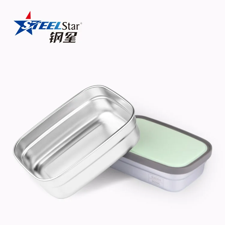 
High Quality Stainless Steel Food Container sets 6pcs,Bento Box Silicone with pp Lids Food Packaging 