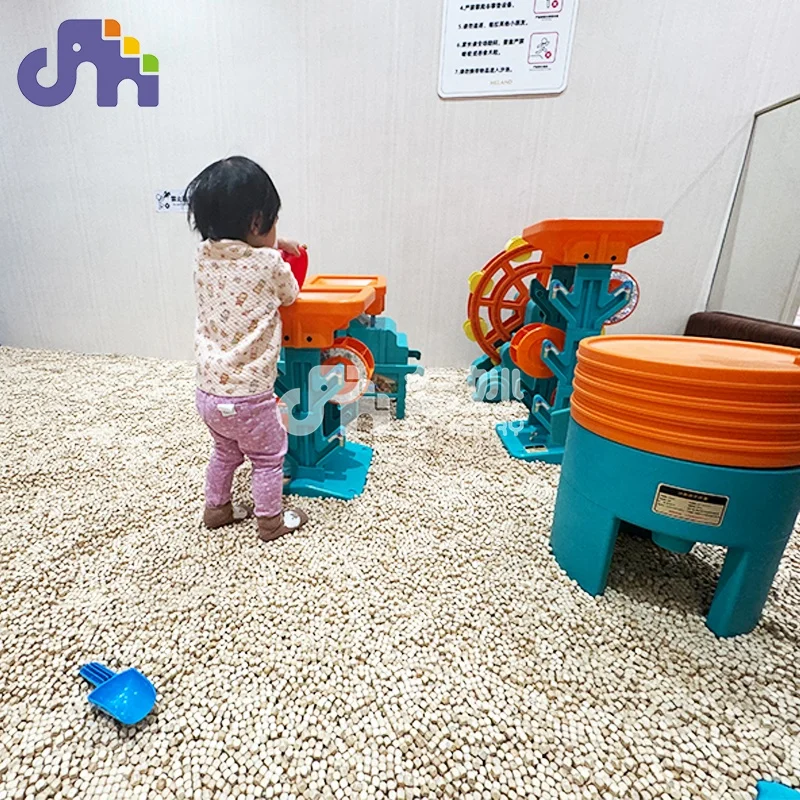 Domerry Custom Indoor Playground Amusement Equipment Soft Play Sand Pool with Real Wood Grain for Kids