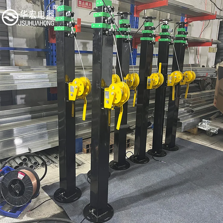easy to carry steel winch telescopic Lifting cctv camera mast pole with low cost