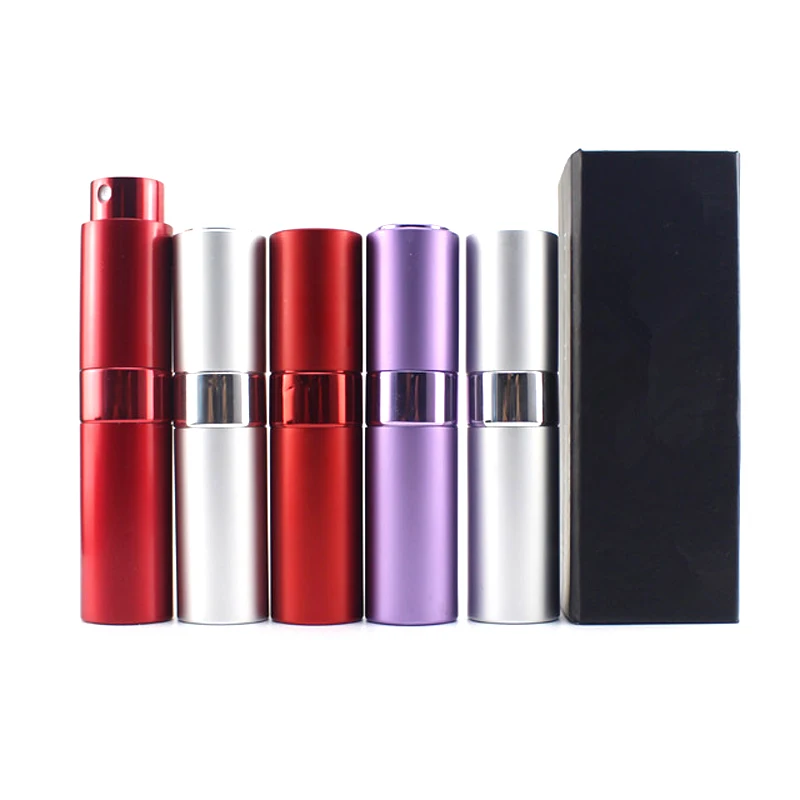 Скрученный Алюминиевый распылитель для парфюма 10 мл косметические алюминиевые стеклянные бутылки распыления