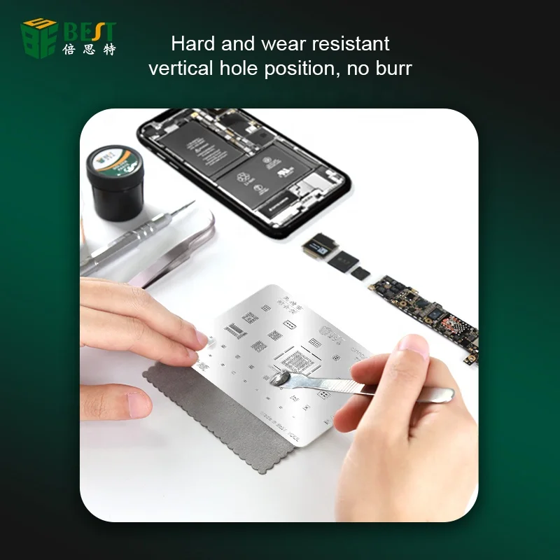 BESTOOL NEW Products 8 in 1 BGA IC Chip High Precision Steel Solder Soldering Reballing Stencil for Oppo Vivo Series Welding