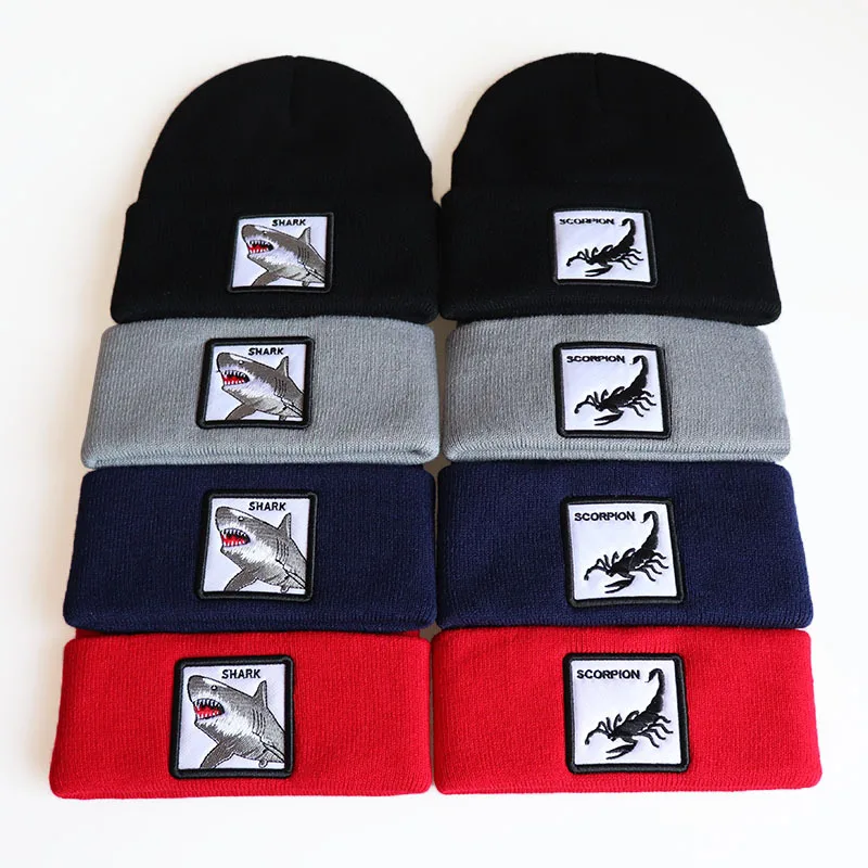 Popular Animal Cartoon Knitted Hat Winter Warm Beanie Hat Black Panther Tiger Lion Bulldog Snake Wolf Hat