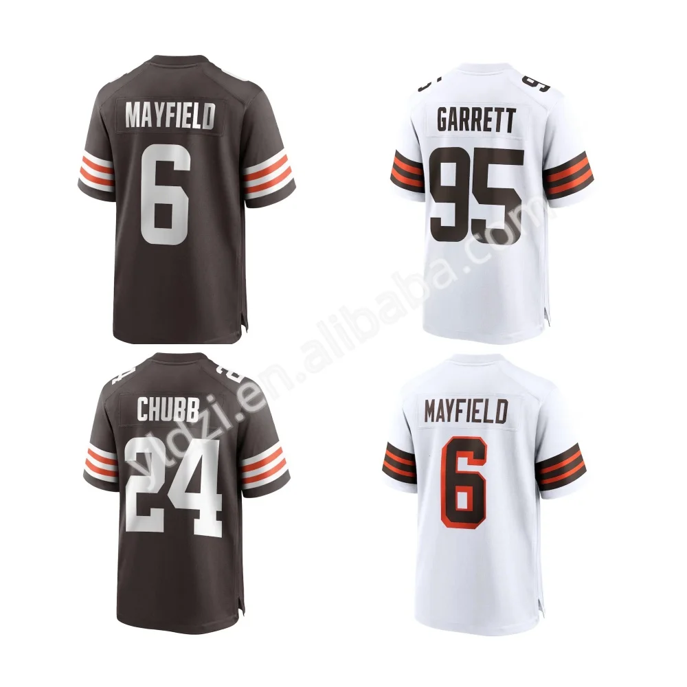 2024 американские футбольные Майки #6 Baker Mayfield #95 Garrett #24 Nick Chubb Американская Футбольная майка