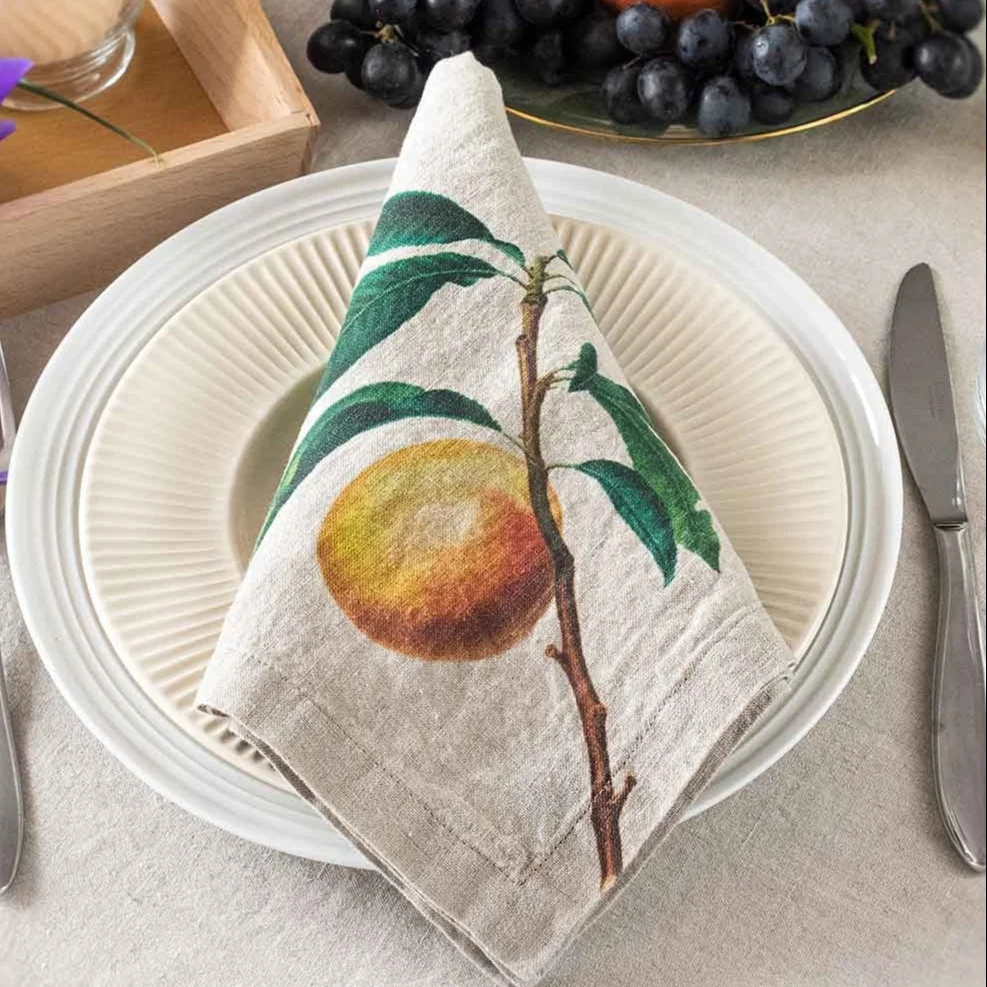 Custom Holiday Theme Decorate Napkins Linen Printing Dinner Table Npakins Cloth For Decoration and Mouth Cloth