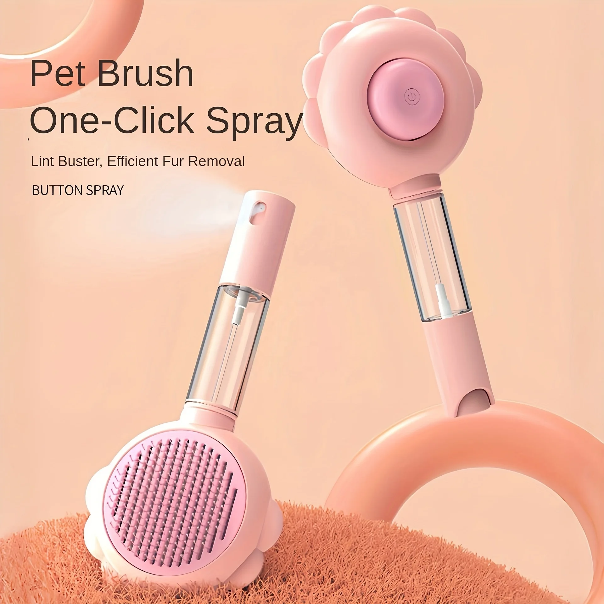 KingHon Steamy Cat Brush Pet Spray Hair Comb Pet Hair Remover Tool Comb Dogs Portable Hair Removal Grooming Cleaner
