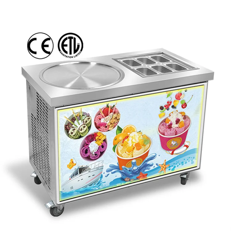 CE certificate summer popular american style fry ice cream roll machine fried roll ice cream machine for sale