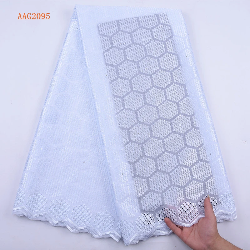 
Pure White Nigerian Lace Fabrics African Swiss Voile Lace High Quality Swiss Voile Lace In Switzerland For Women and Men 2095 