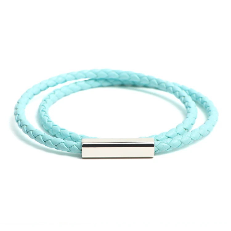 Custom Engraved Letters Logo Words Magnetic Buckle Real Leather Bracelet Women Hand Jewelry Vintage Leather Handmade Bracelet