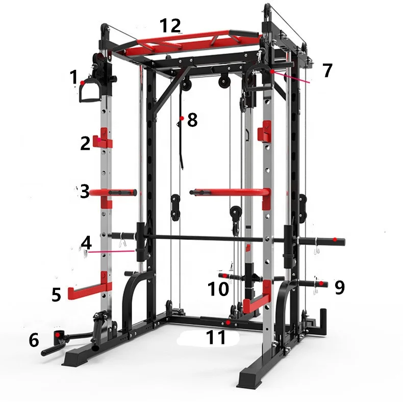 Smith Machine Multi Power Rack  Household comprehensive training apparatus free squat