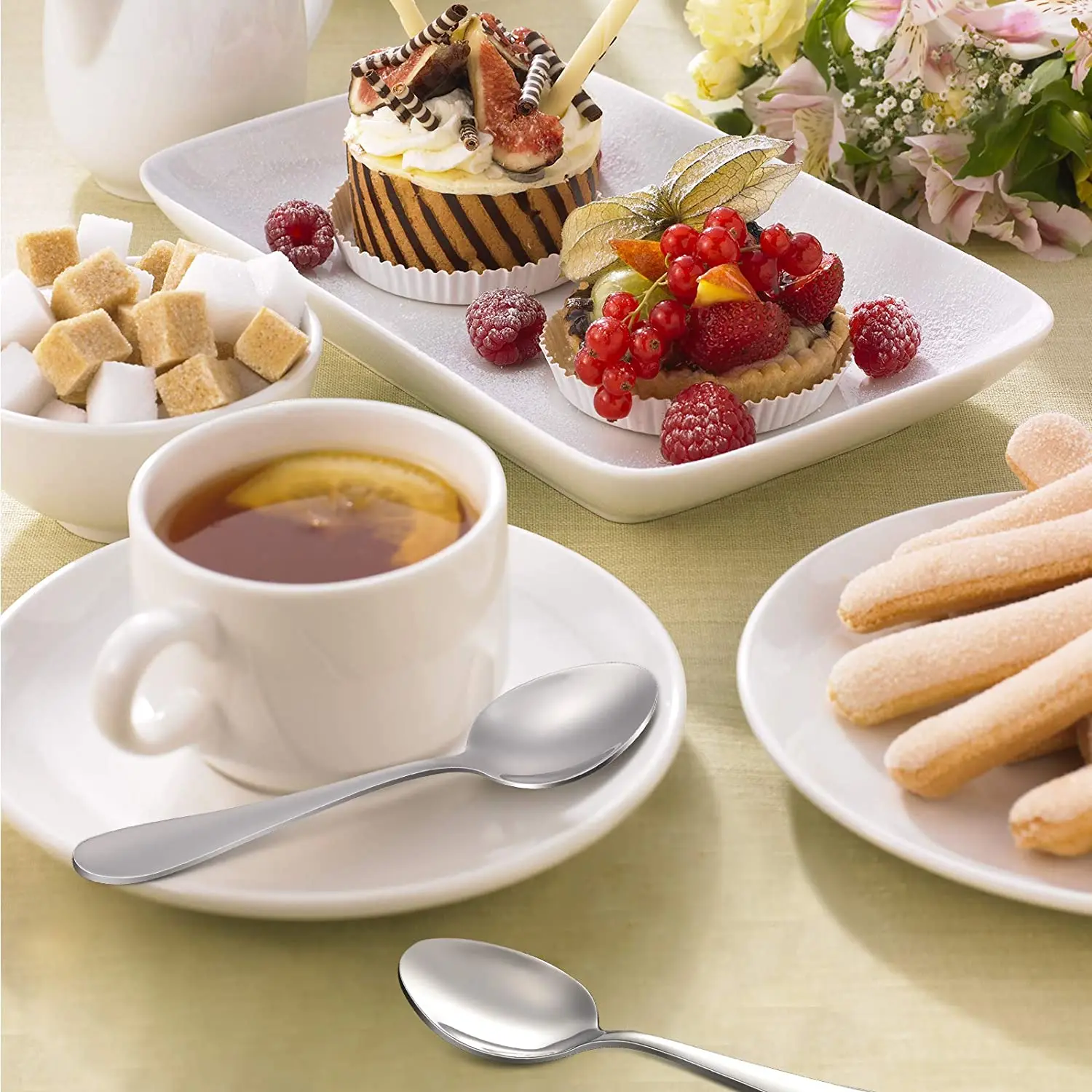 French birthday gift Presents Stainless Steel personal spoon set custom engraved dessert spoon