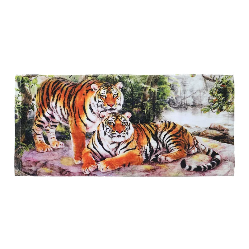 Low Qty Custom Cotton Terry Digital Printed Beach Towel for Kids Adults Velour Fabric Customize Size Sports Beach Towel