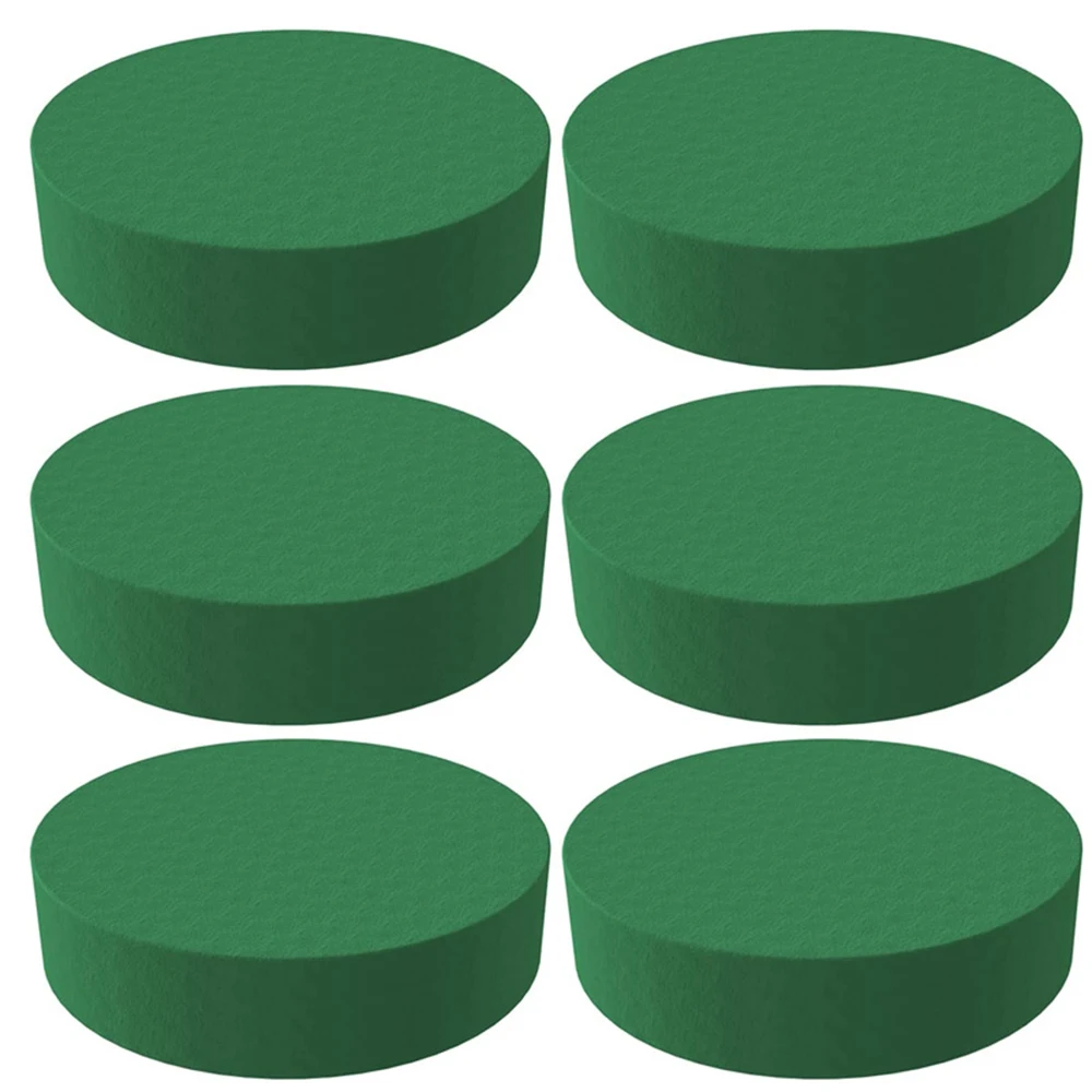 INUNION Green Dry/Wet Round Floral Foam Blocks for Fresh and Artificial Flowers