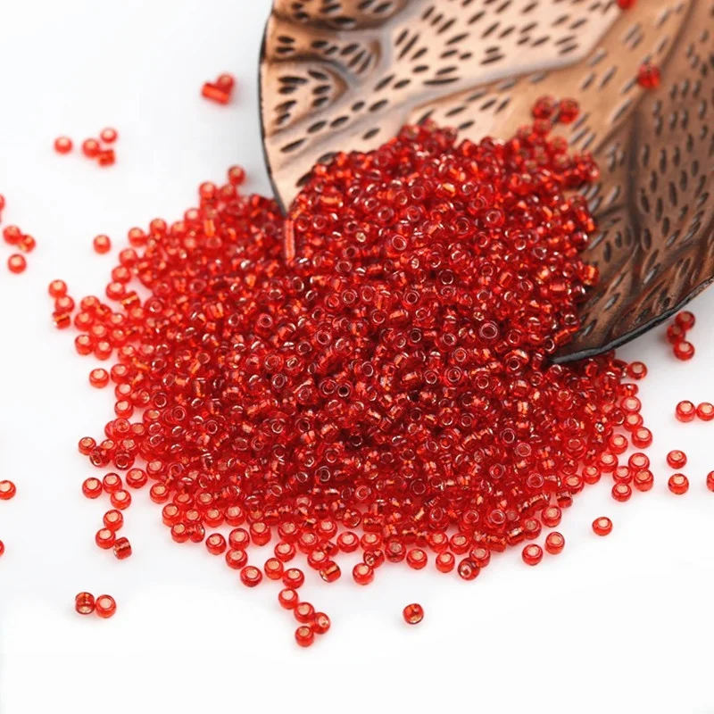wholesale 2mm 3mm 4mm glass seed beads, opaque transparent Silver Lined colors seed beads in bulk for jewelry making