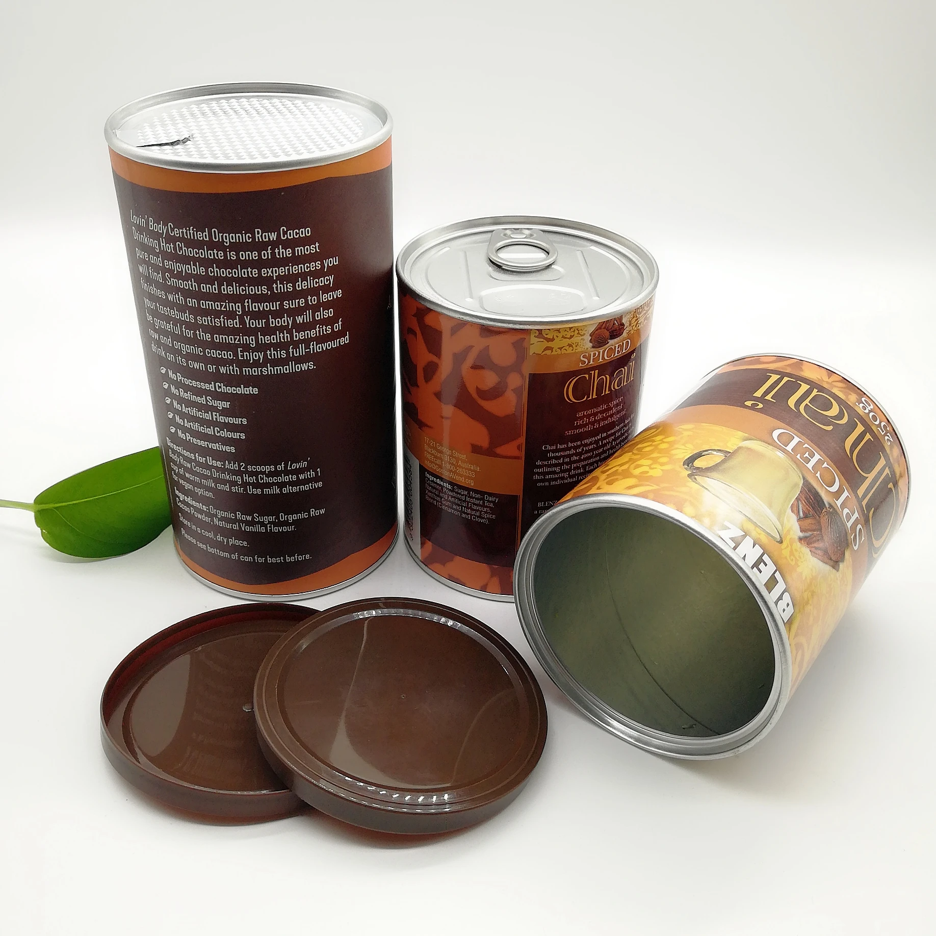 Round disposable plastic can easy open food container with PE lid cover