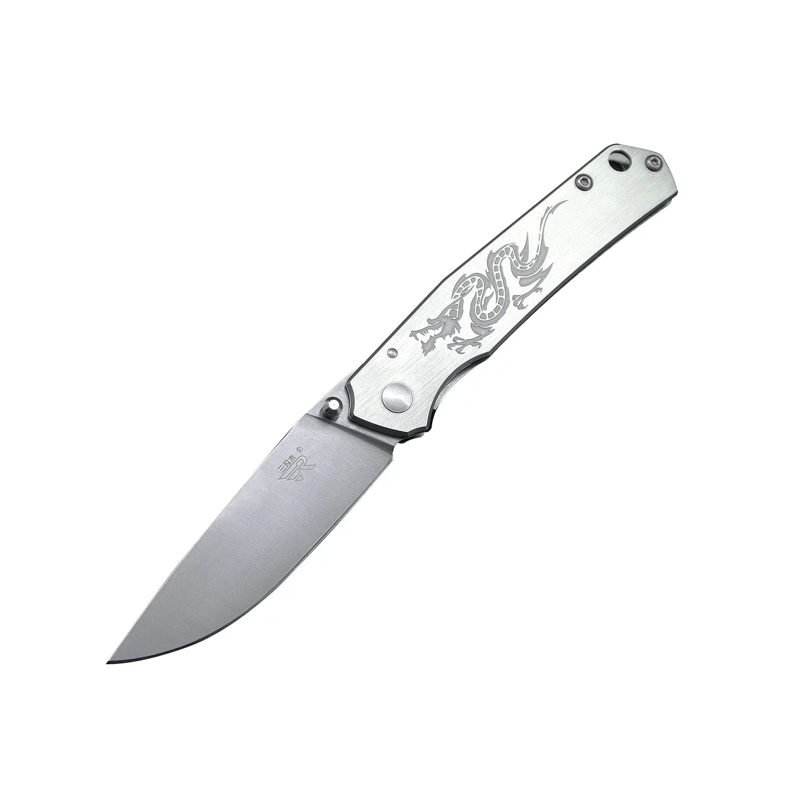 Складной нож SANRENMU SRM 7129 12C27 со стальной ручкой для кемпинга и охоты