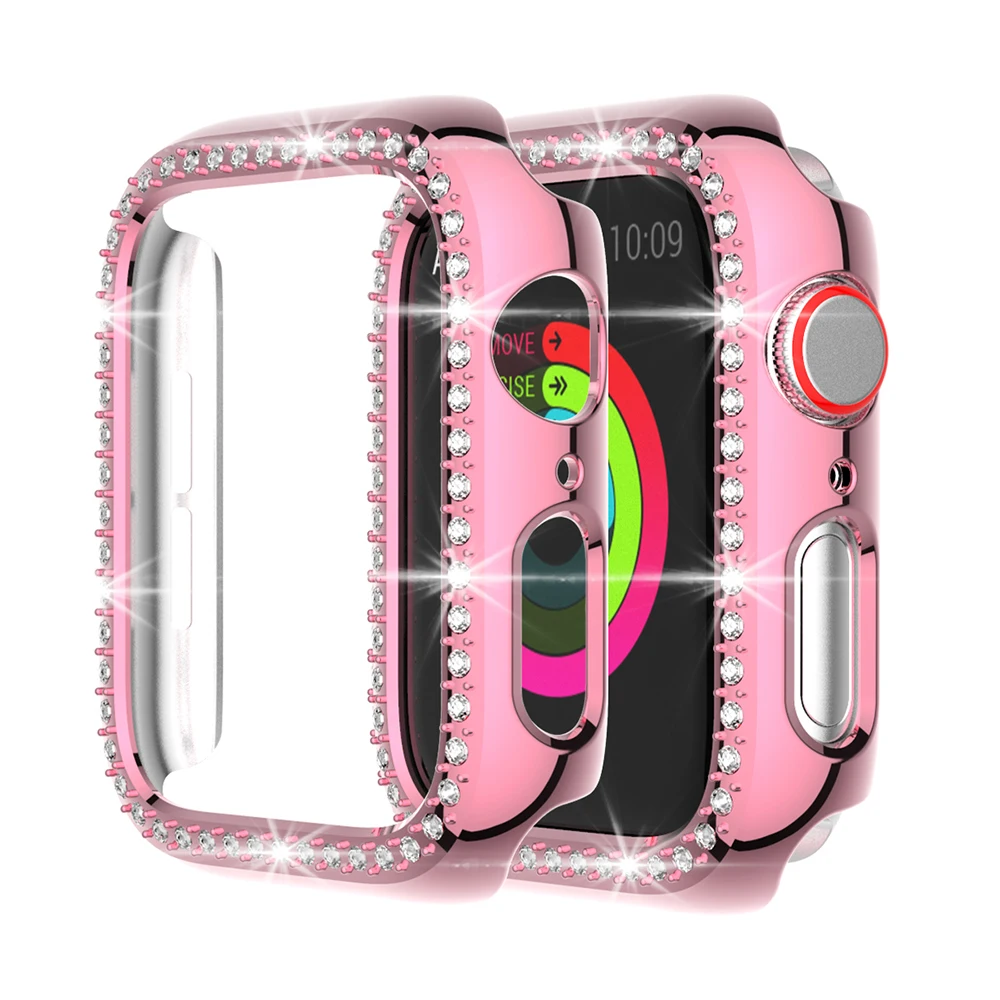  Блестящий Алмазный защитный чехол для Apple watch apple ободок 38 40 42 44