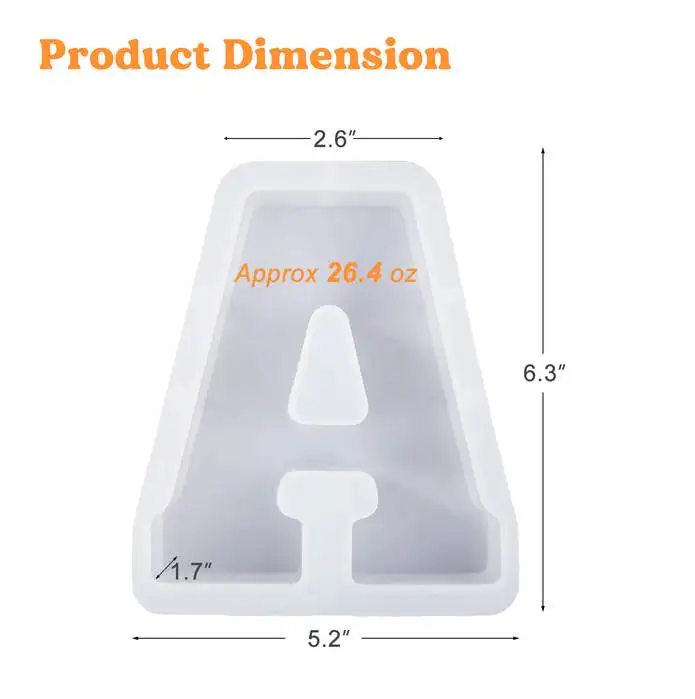 Mold Kit New Design, XL Large Letter Molds Cake Tools Decorating Tip Sets as Picture 1~3 Days Large Alphabet Epoxy Resin 10 Sets