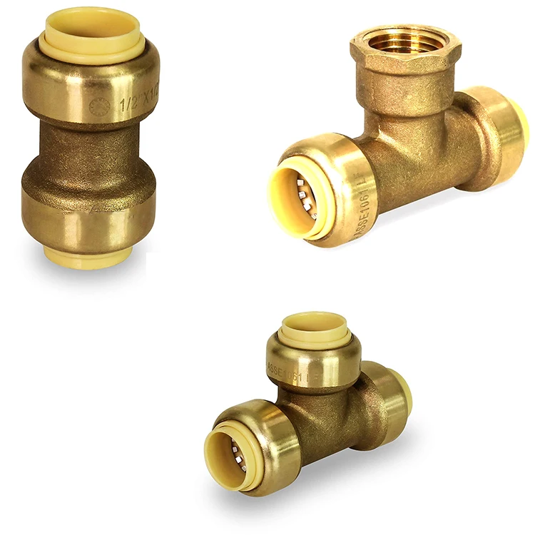 Brass push-fit fittings plumbing Shark Bite Fittings and valve Quick Connection Fittings Lead-free Push Fit connection