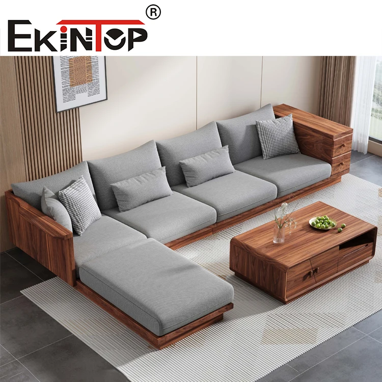 Ekintop Wooden Adjustable Modern Movable Tv Stand Furniture For Living Room Meuble Tv Units Cabinet Coffee table