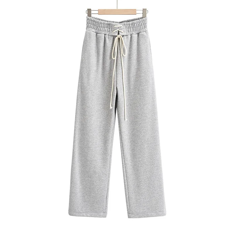 Winter custom black flare wide leg sweat pants joggers mujer pants women fleece cotton mix wide leg pants 2022 Autumn