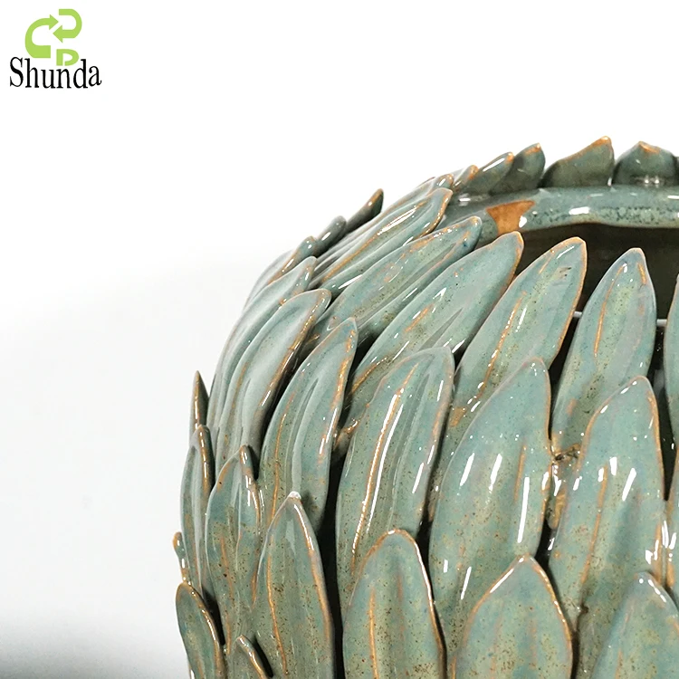 Wholesale vintage custom color glazed handmade porcelain art ornament ceramic vases home decoration flower vase for home decor