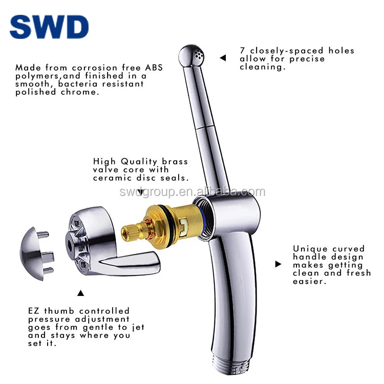 Portable Handheld Shattaf Bathroom Bidet Shower Sprayer Set With Hose Shattaf Toilet
