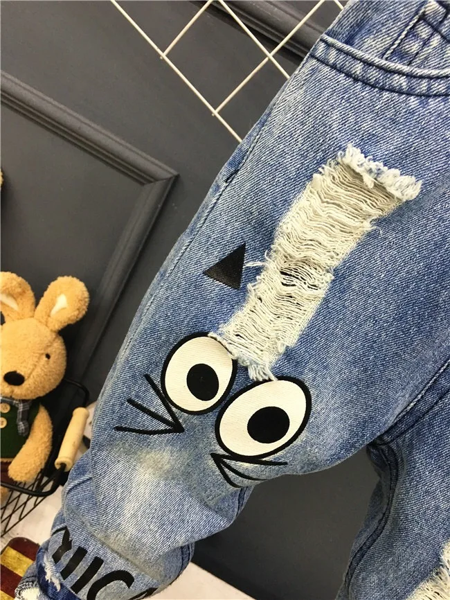 Wholesale Ripped patchwork cool Children Jeans Pants Denim Kids Boy Jeans