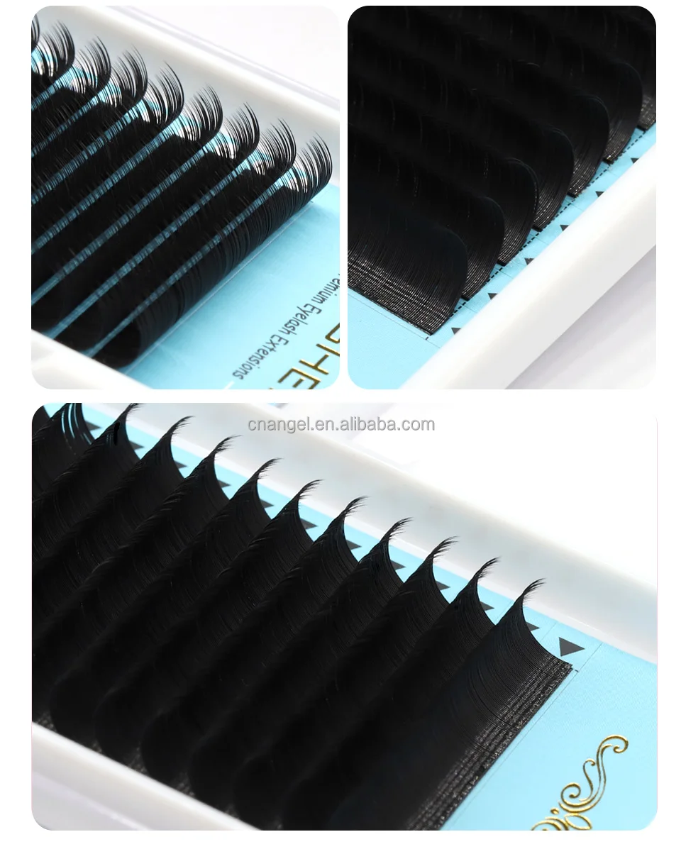 Wholesale price cashmere mink black volume lashes private logo eyelash extension Korean PBT fiber super volume eyelash