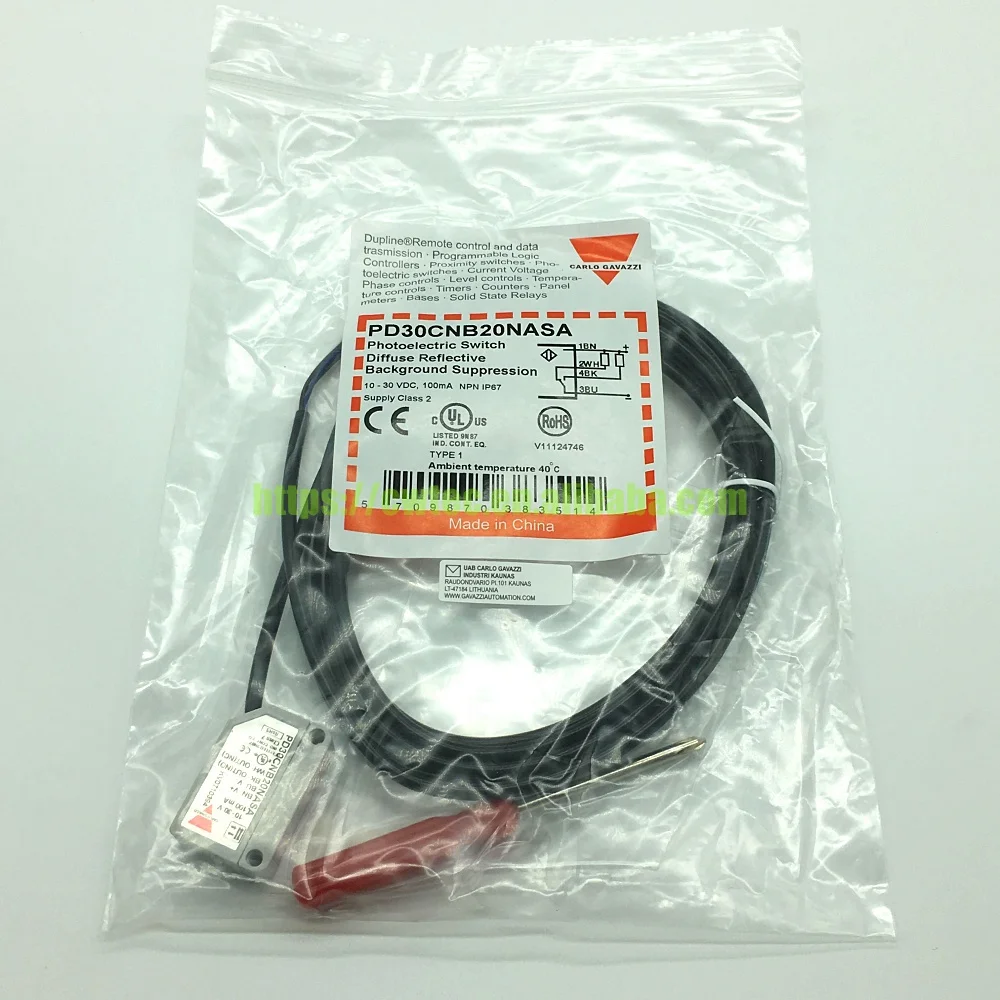 New arrival original Sensing Range 200mm 10-30VDC carlo gavazzi npn photoelectric sensor PD30CNB20NASA