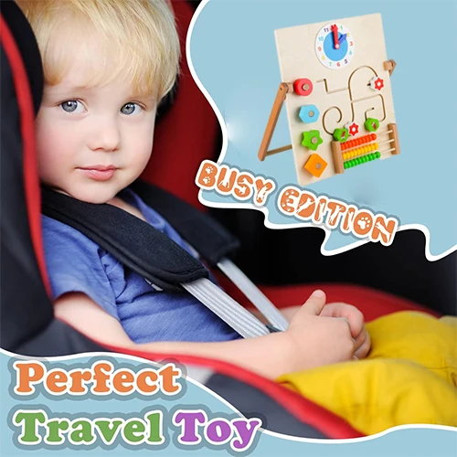 Wooden Preschool Busy Activity Kid For Toddler Handmade Sensory Board Toy Educational Montessori Busy Toy Early Educational Toy