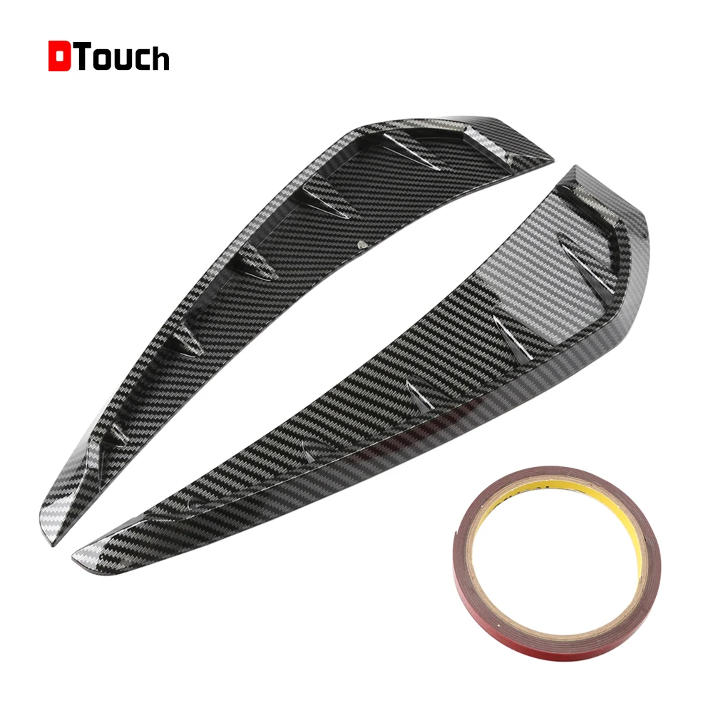 DTOUCH 2 pcs Universal Paste Carbon Fiber Look  Fender Car decoration Air Side Vent Air Flow Sticker