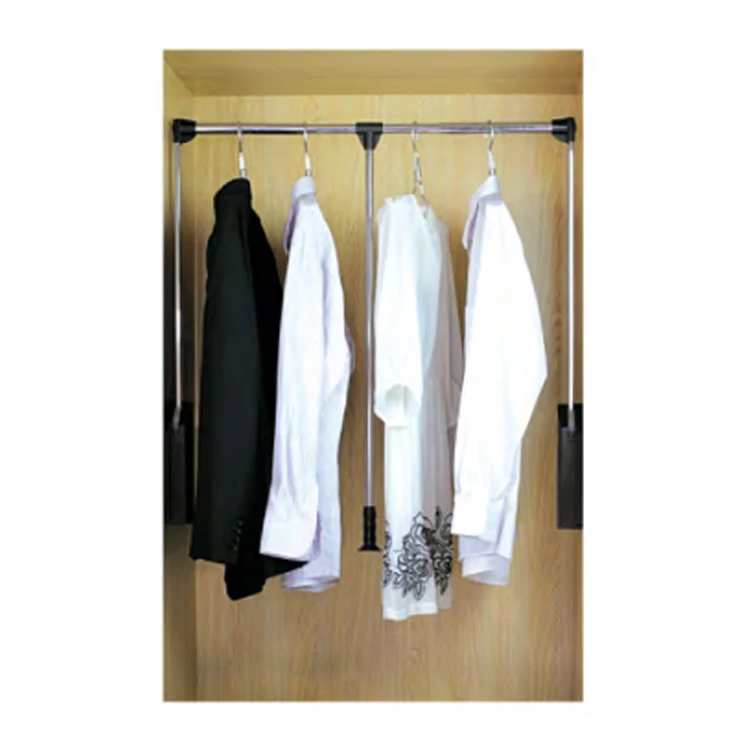 CTK Furniture Wardrobe Two-lever Side-mounting Soft Close Lift Wardrobe Creative Lifting Clothes Hanger Pull Down Wardrobe Lift