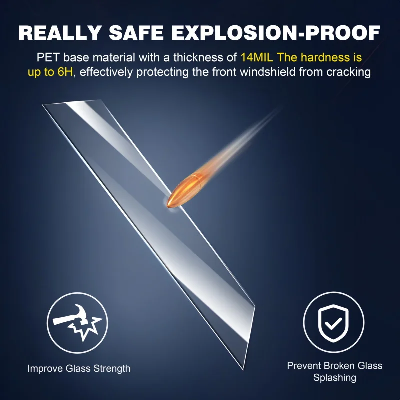 bulletproof   14 Mil Car Safety Window Security Film